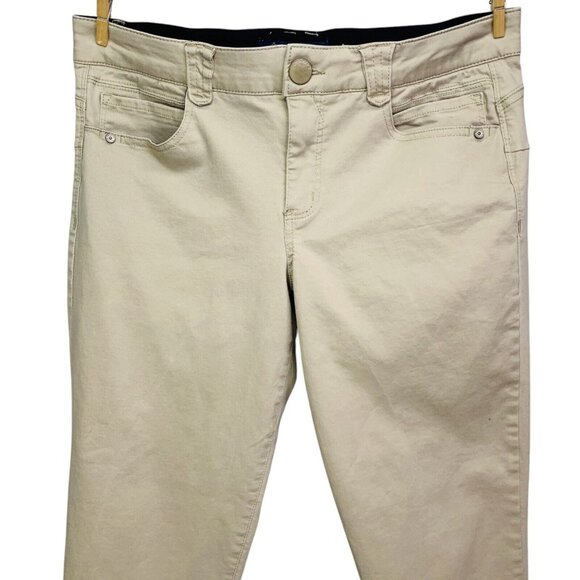 Democracy Womens "Ab"solution Colored Ankle Skimmer Pants Tan Stretch Size 12 - Picture 4 of 11